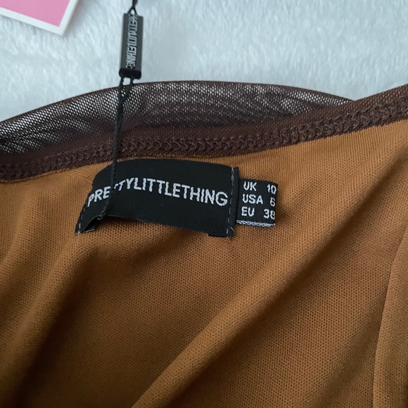 PrettyLittleThing ruched mesh underwire bodycon dress - Picture 9 of 9